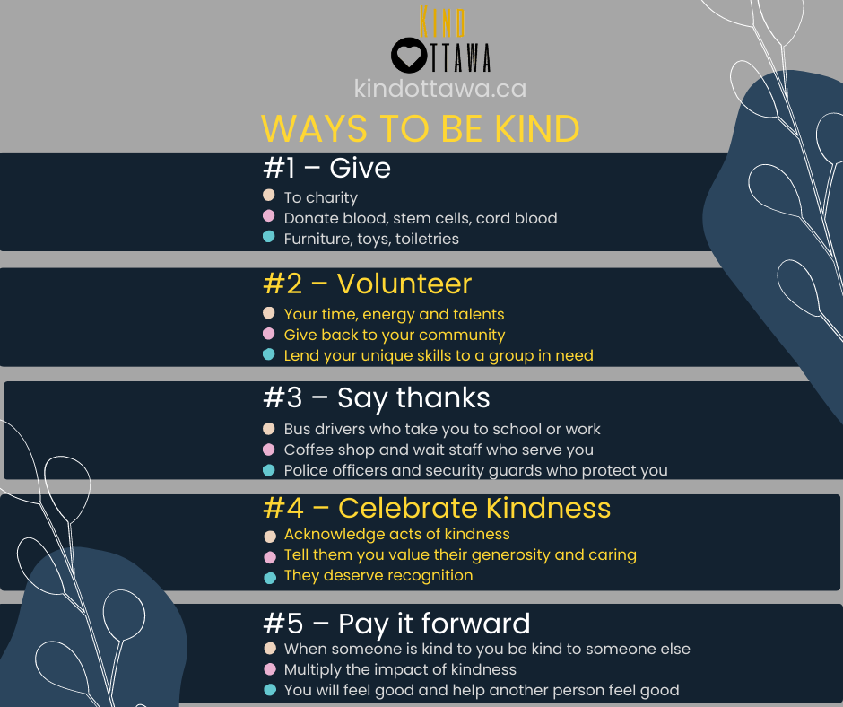Saturday 18 ways to be kind