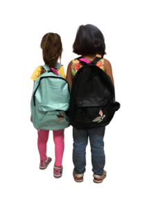 Two kids with backpacks