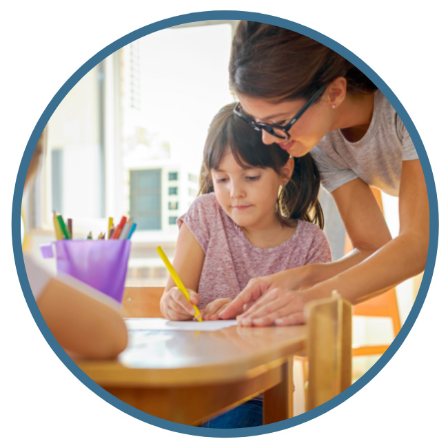Teacher with child