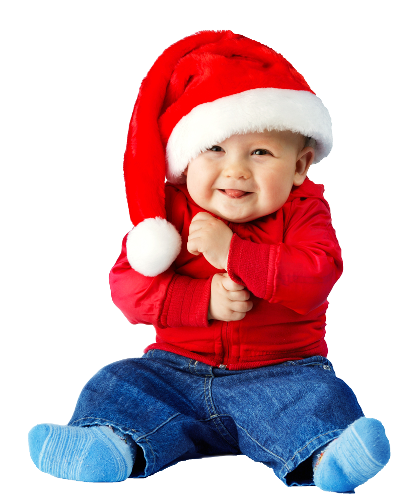 Baby in Santa hat